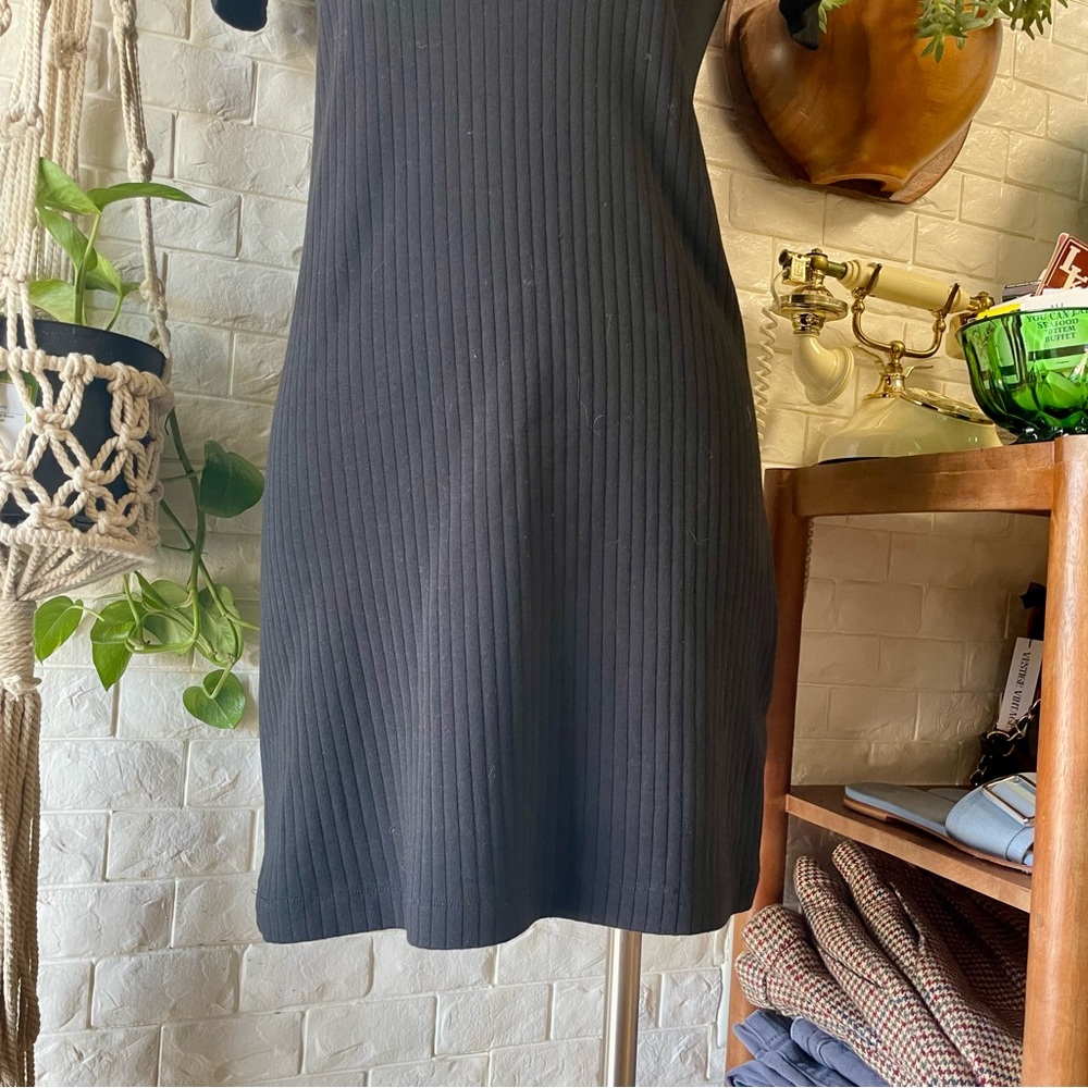 Helmut Lang Ribbed Cutout Mini Dress in Black Size Small - Picture 9 of 15